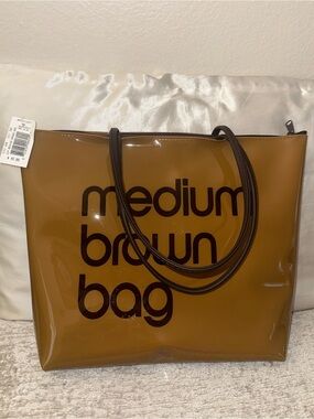 Bloomingdale's Zip Top Medium Brown Bag - Exclusive